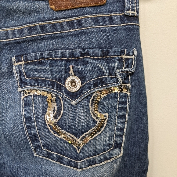 BIG STAR Remy Low Rise Boot Cut Sequins Jean  Size 27L - Picture 4 of 8